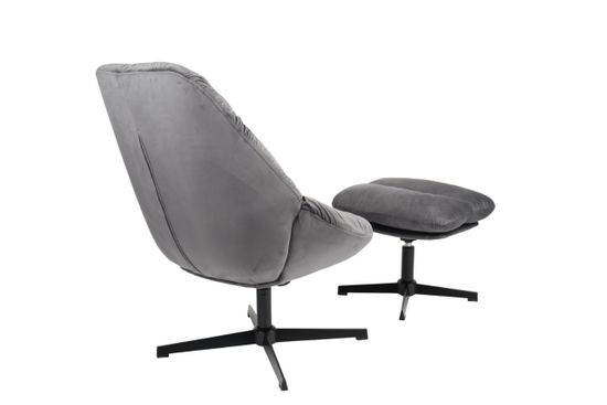 Кресло Оррелл серый с оттоманкой