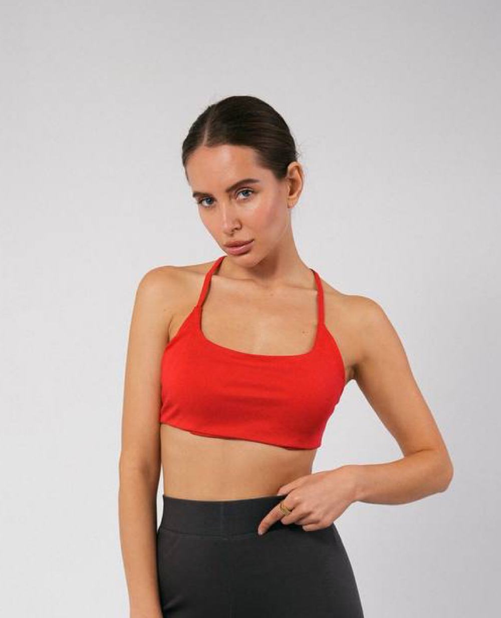 Топ трикотажный двойной с открытой спиной