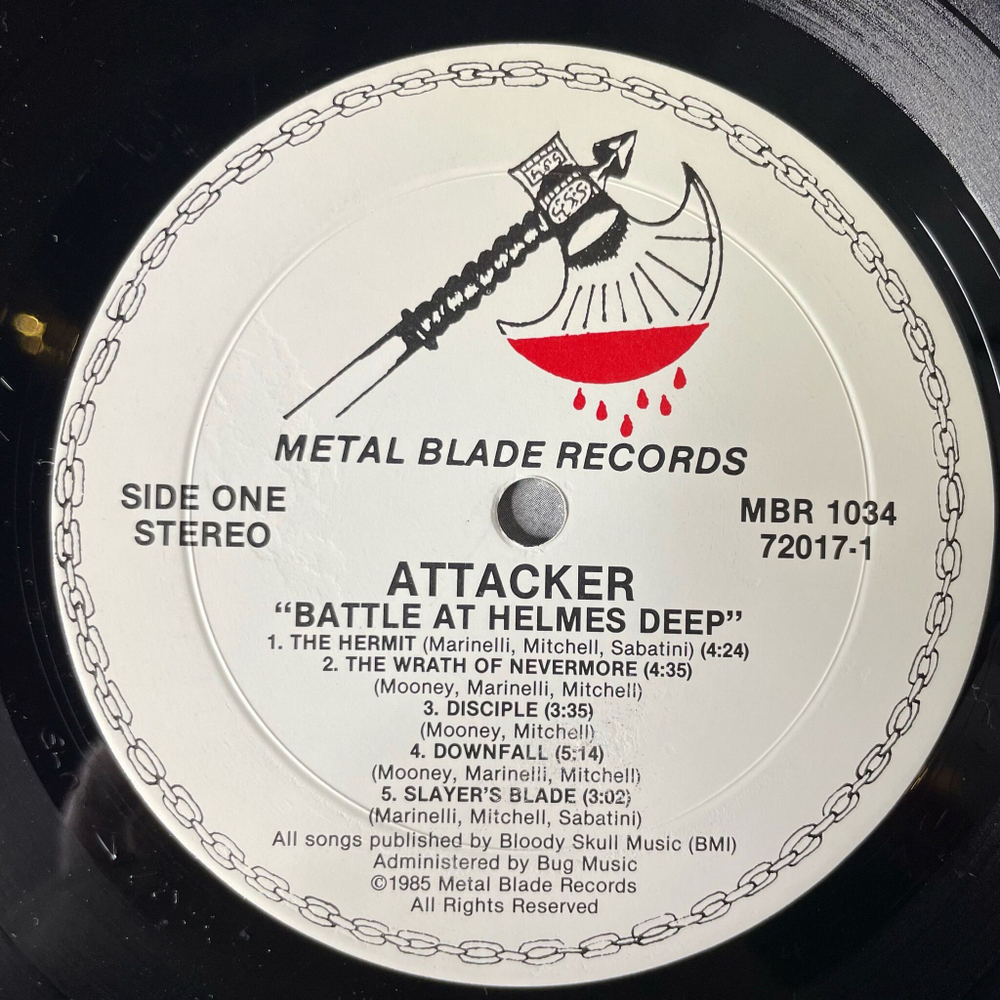 Винтажная виниловая пластинка LP Attacker Battle At Helms Deep (USA 1985)
