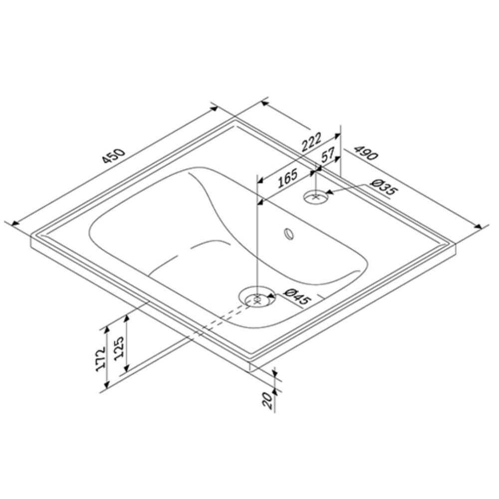 Раковина мебельная, керамическая, 50 см, встраиваемая AM.PM X-Joy M85AWCC0502WG64