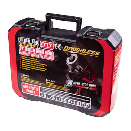 Цена на MIGHTY SEVEN (DS-201A) Аккумуляторный шуруповерт 18 В, 4 предмета, кейс