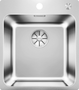 Кухонная мойка Blanco SOLIS 400-IF/A  отводная арматура InFino нержавеющая сталь полированная