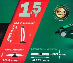 Домкрат механический ''ромб''1.5т (h min 104мм, h max 385мм, L-415мм) RockForce##Rock FORCE RF-105