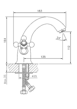 Смеситель для умывальника Haiba HB1019, керамика