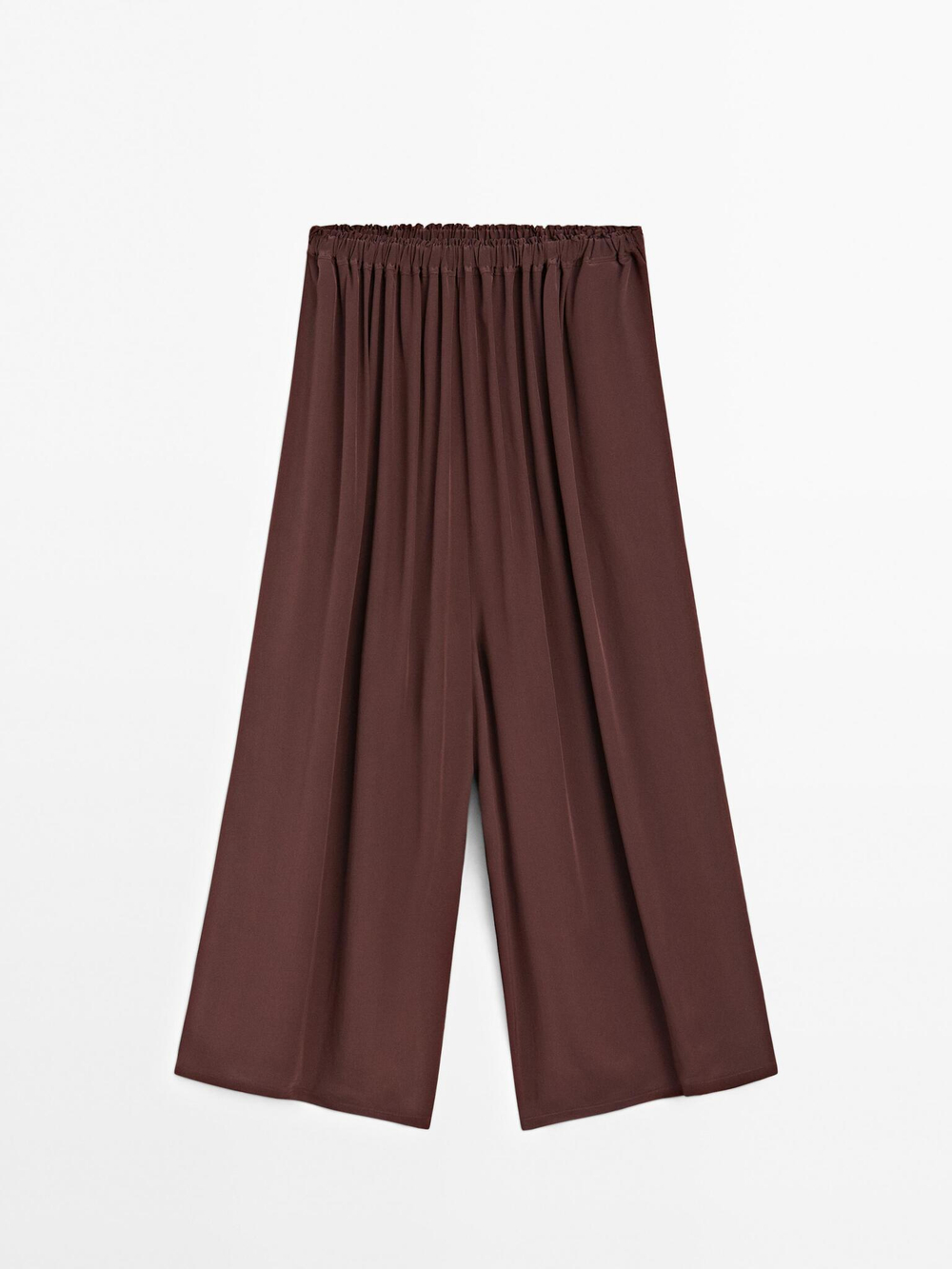 Massimo Dutti Юбка-шорты из струящейся высокотехнологичной ткани, гранатовый