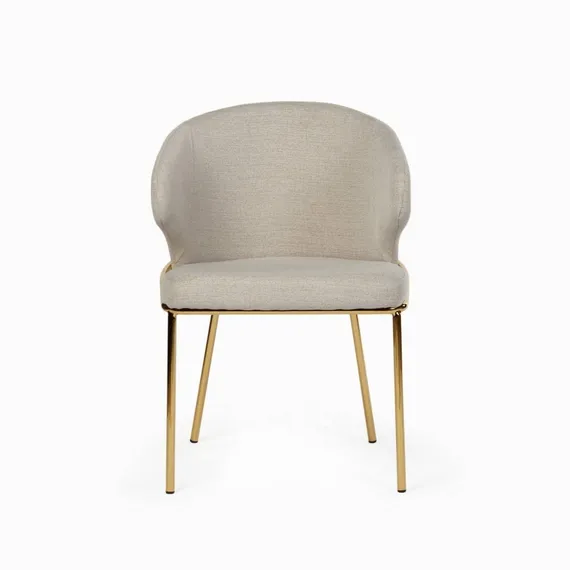 Стул Silva, светло-бежевый, золотые ножки