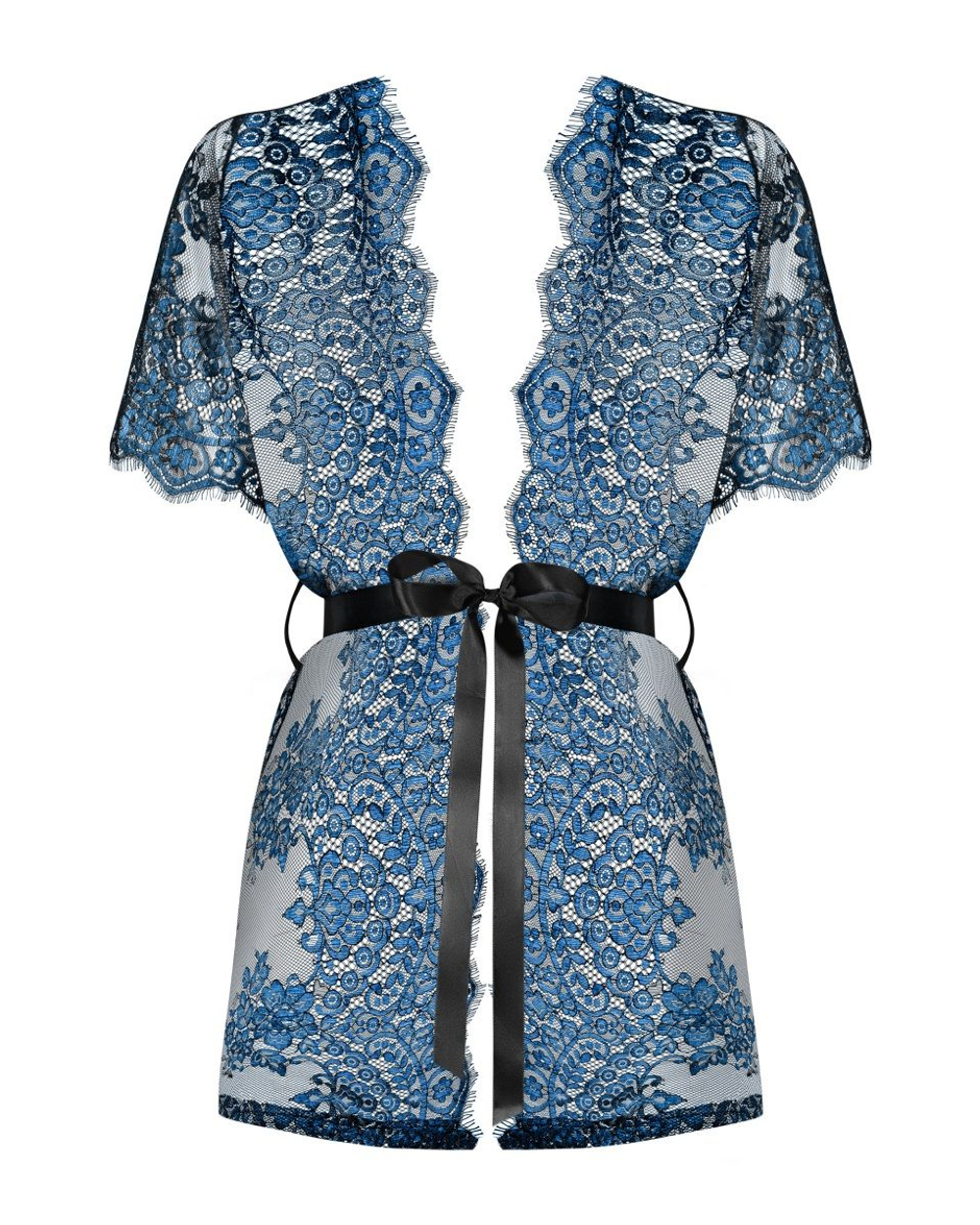 Стильный коротенький пеньюар Yassmyne (Размер: S-M) (Цвет: черный с синим)