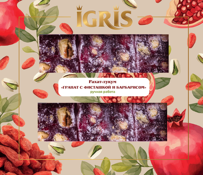 Рахат-лукум IGRIS "Гранат с фисташкой и барбарисом" 145 грамм