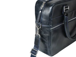 Деловая сумка из натуральной кожи "Alverio Dark Blue"