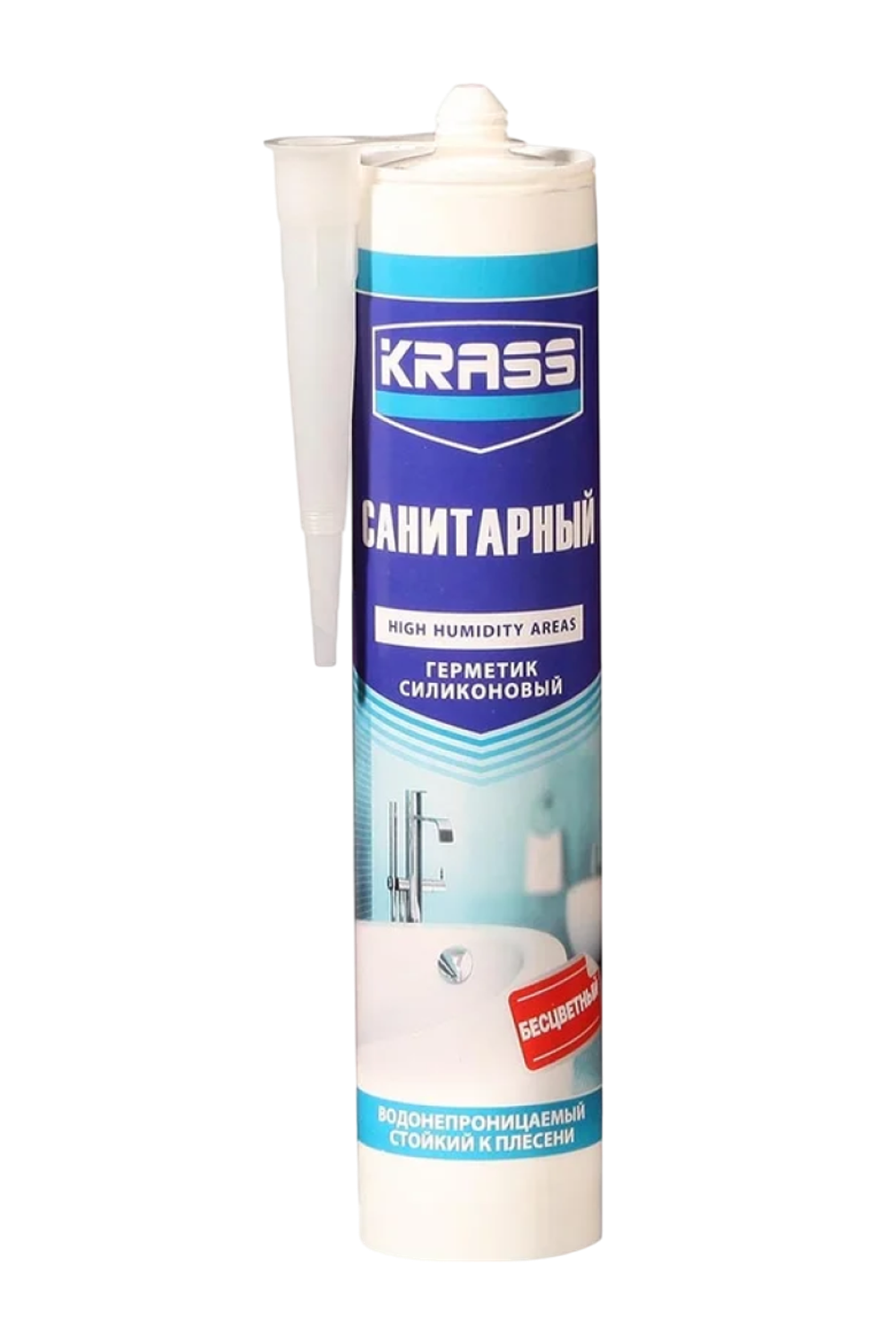 Герметик силиконовый KRASS санитарный бесцветный 0,300 л