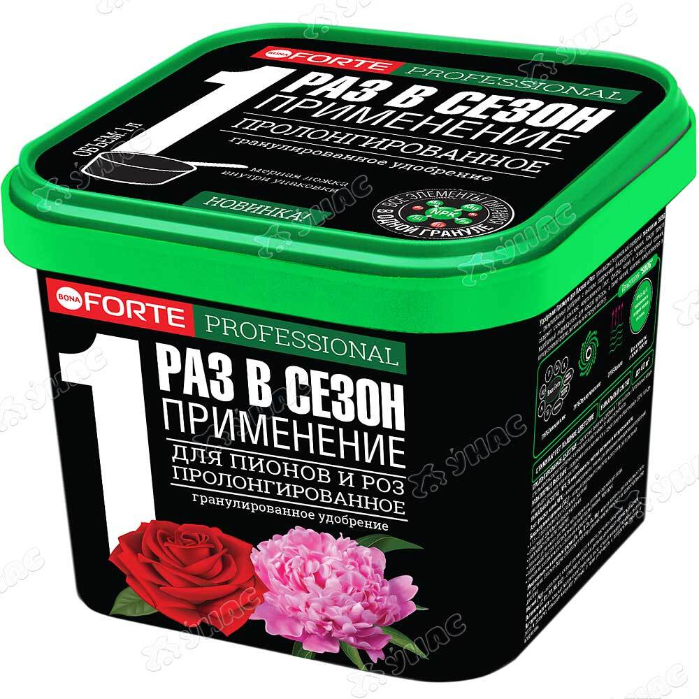 Бона Форте 1л. Пионы и Розы с кремнием (ведро) х12