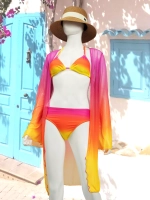 купальник раздельный 3 в 1 на завязках с туникой удлиненной