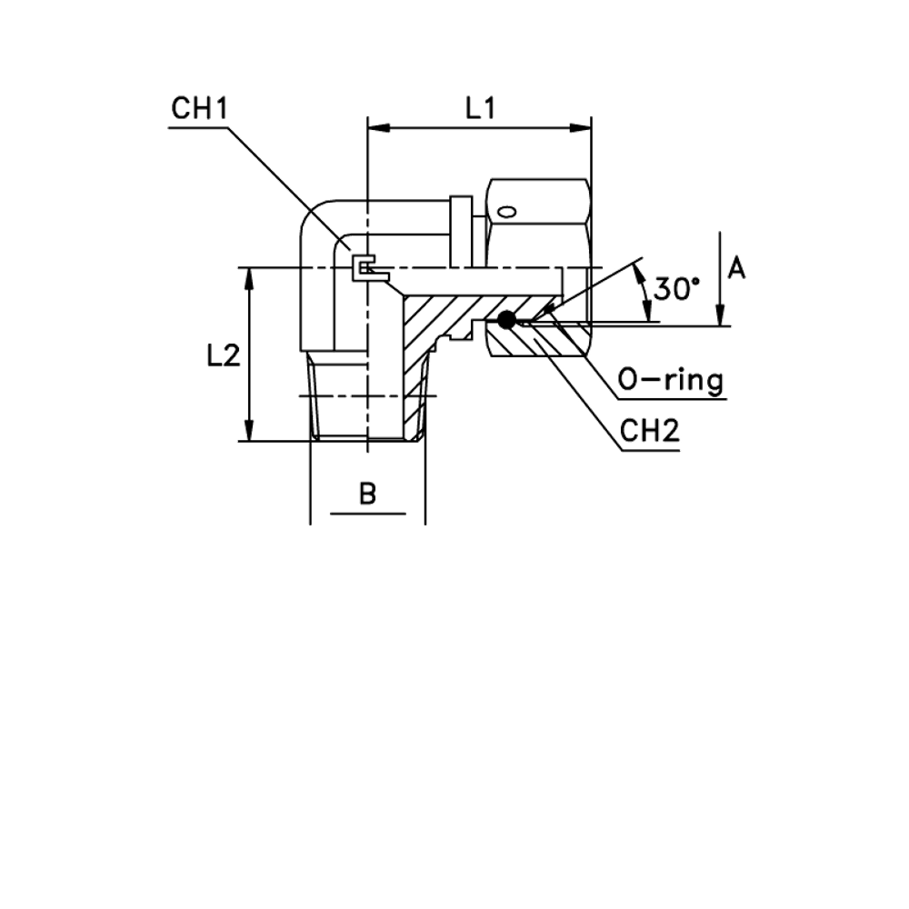 Соединение PFN90 BSP 5/8 - NPT 1/2