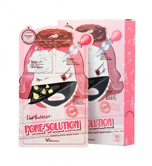 Трехшаговый набор для очищения и сужения пор Elizavecca Pore Solution Super Elastic Mask Pack