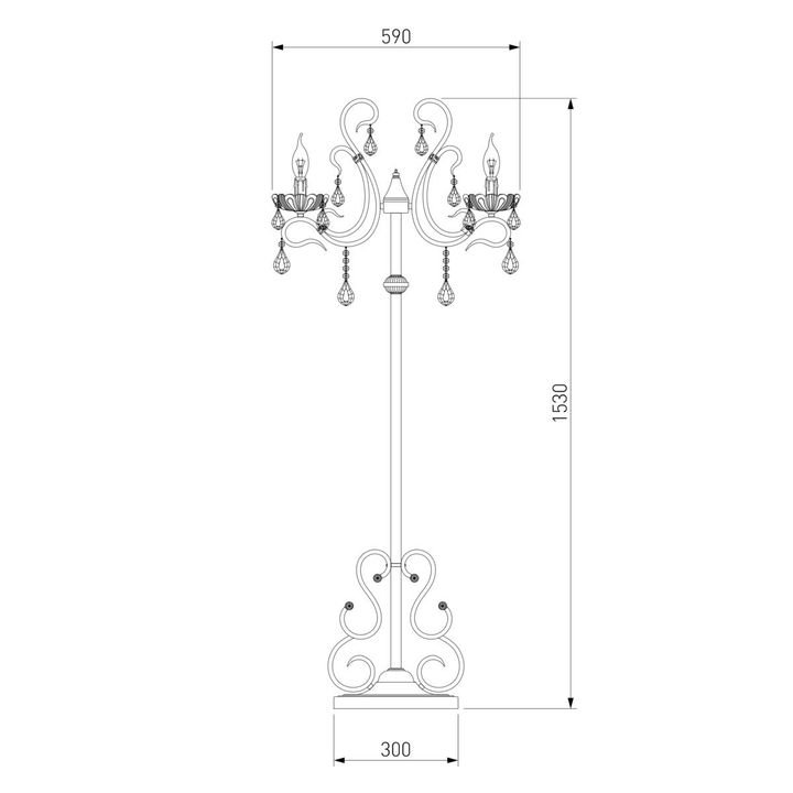 Торшер Eurosvet 12205/3F белый Strotskis