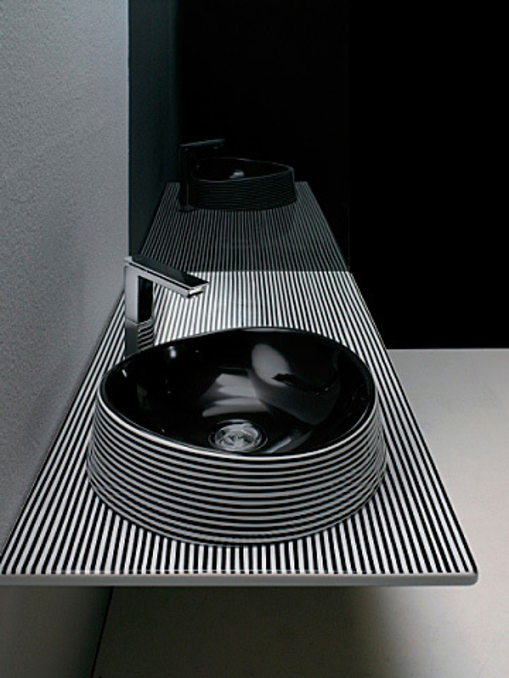 Раковина с столешницей Olympia Texture Onda 31LDT81 черно-белая 100см