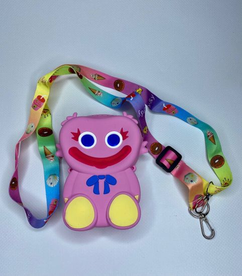 Детская мини-сумка "Киси Миси", розовая, с ремешком