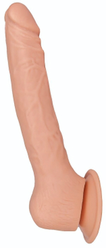 Телесный рельефный фаллоимитатор-реалистик на присоске - 19 см. (Цвет: телесный)