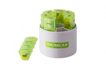 Таблетница «Цилиндр» на 7 дней, белая, Пилюля