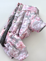 Демисезонный комбинезон с кнопками на спине (девочка) пионы