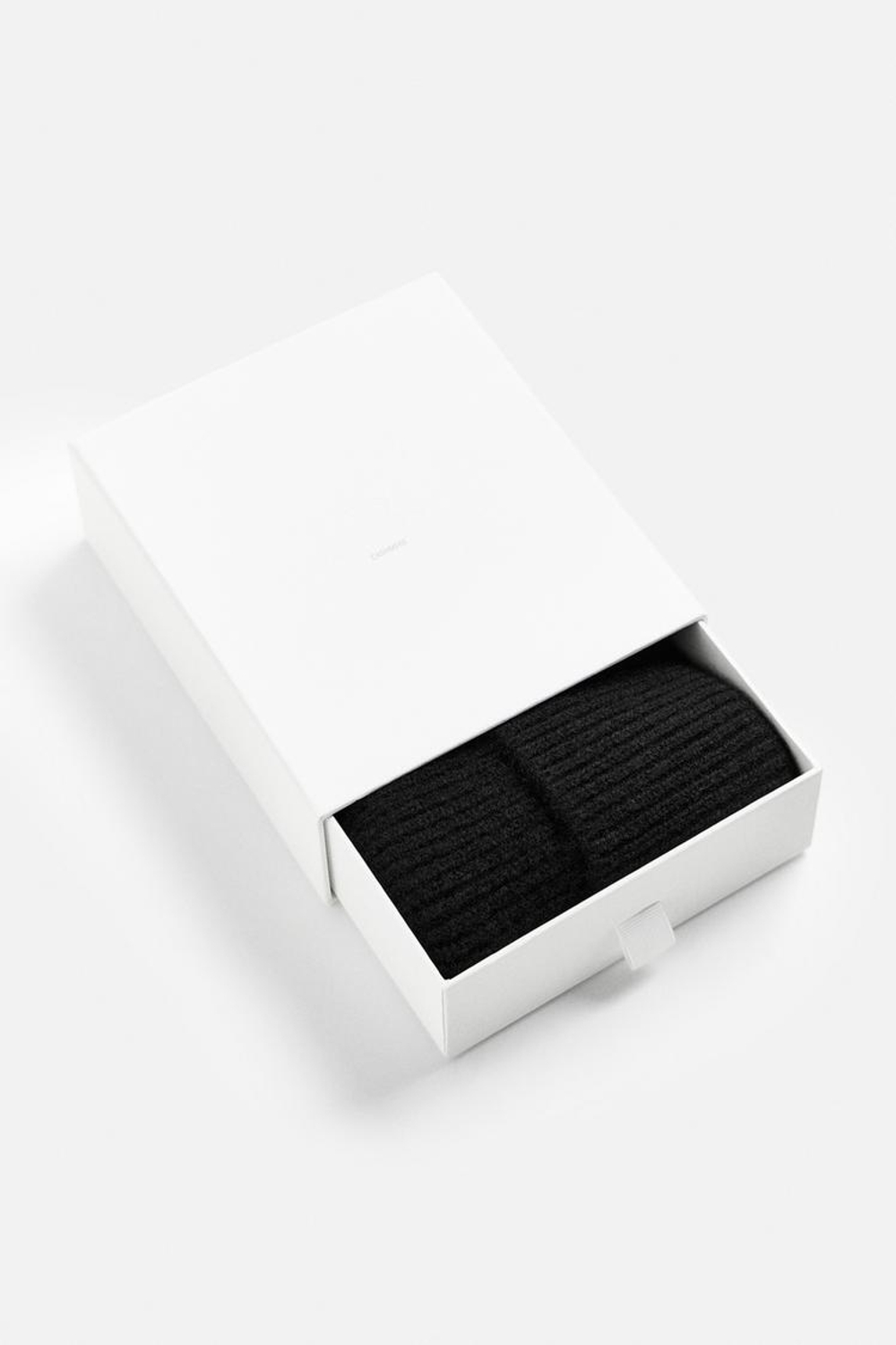 ZARA ШАПКА ИЗ КАШЕМИРА - LIMITED EDITION, ЧЕРНЫЙ