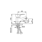 Смеситель для раковины 35к F1014-B FRAP (литой, п/шпильку, хром, силумин)