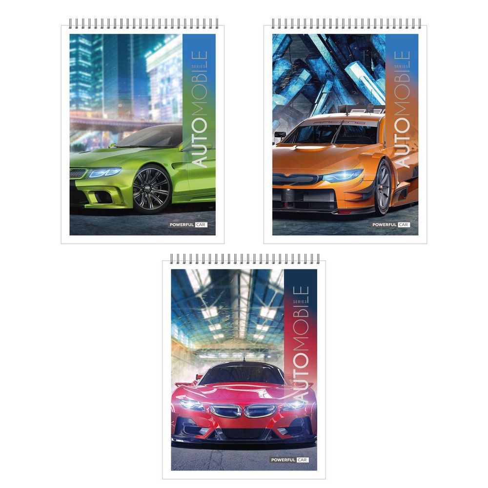 Блокнот А7 40л клетка &quot;Futuristic cars&quot; (Академия Групп)