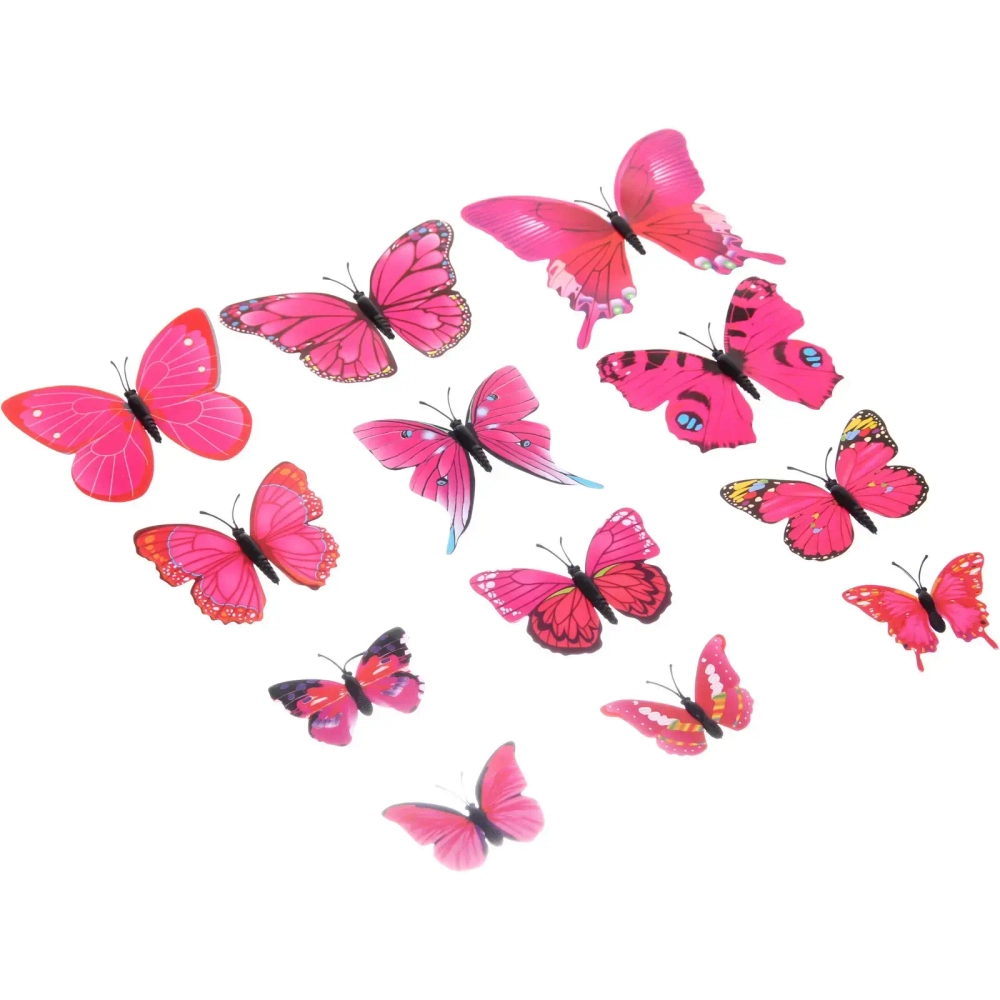 Набор для декора «Волшебные бабочки» 12 шт, Розовый
