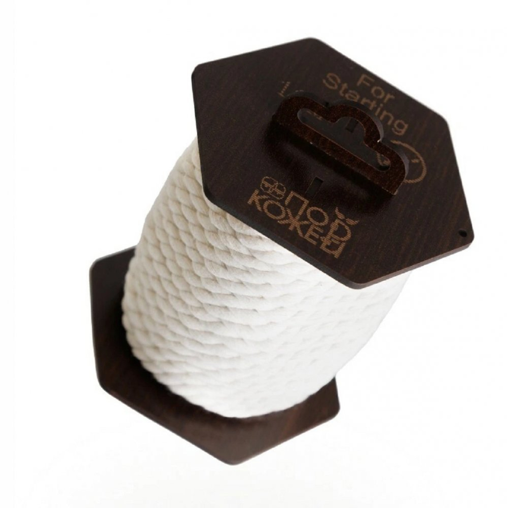 Хлопковая белая веревка для шибари на коричневой катушке 10 м