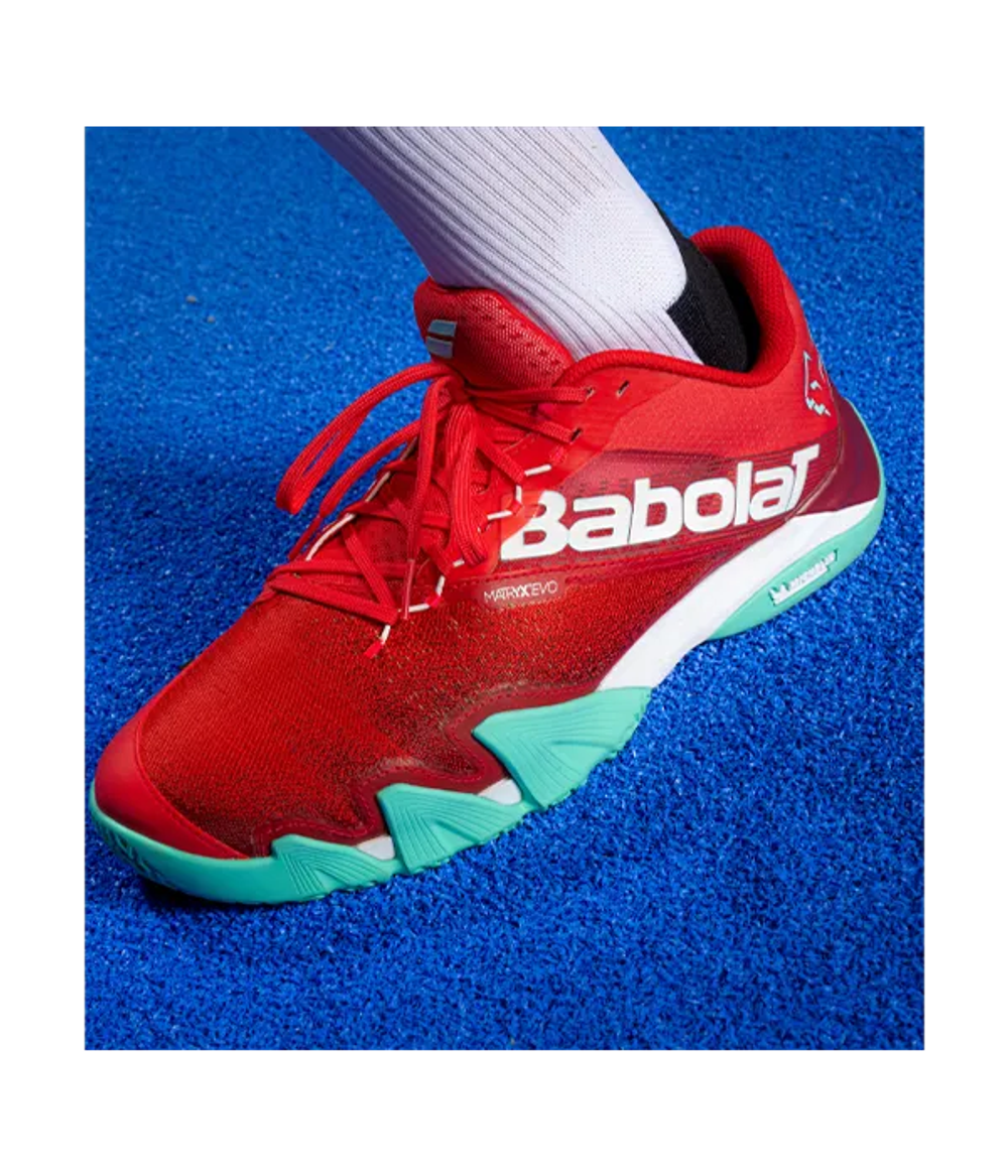 Babolat Jet Premura Красный-Электрический Зеленый Кроссовки Хуана Леброна