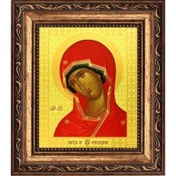 Огневидная икона Божьей Матери на холсте.