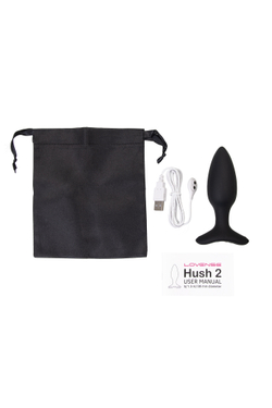 Анальная втулка LOVENSE Hush 2 (S), силикон, черная, 12,1 см, Ø 3,8 см