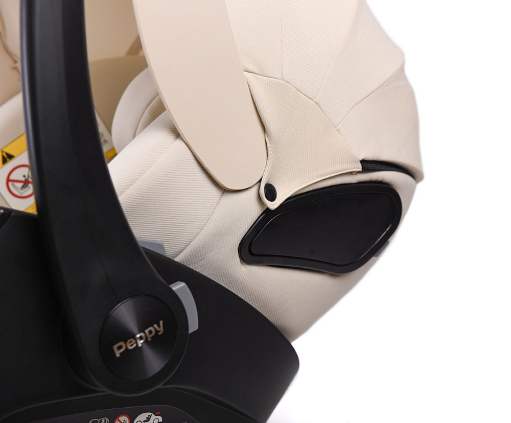 Детская коляска Peppy Monaco 3 в 1 с автокреслом Verona Beige Black (черный), рама черная матовая