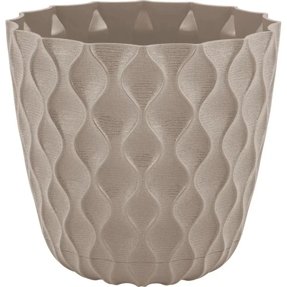 Горшок для цветов InGreen Wave с дренажной сеткой и съемным поддоном 0,65л,D115мм французс