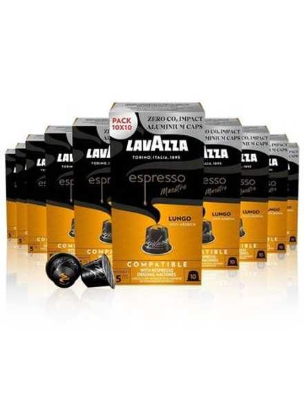 Кофе в капсулах Lavazza Espresso Maestro Lungo, 10 капсул для кофемашин Nespresso (Лавацца) х 10 шт