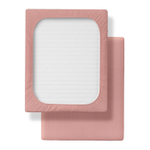 Простыня На Резинке розовая в полоску 160х200 борт 30см