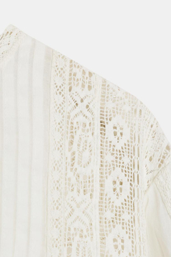 ZARA РУБАШКА С ВЫШИВКОЙ — ZW COLLECTION, ЭКРЮ