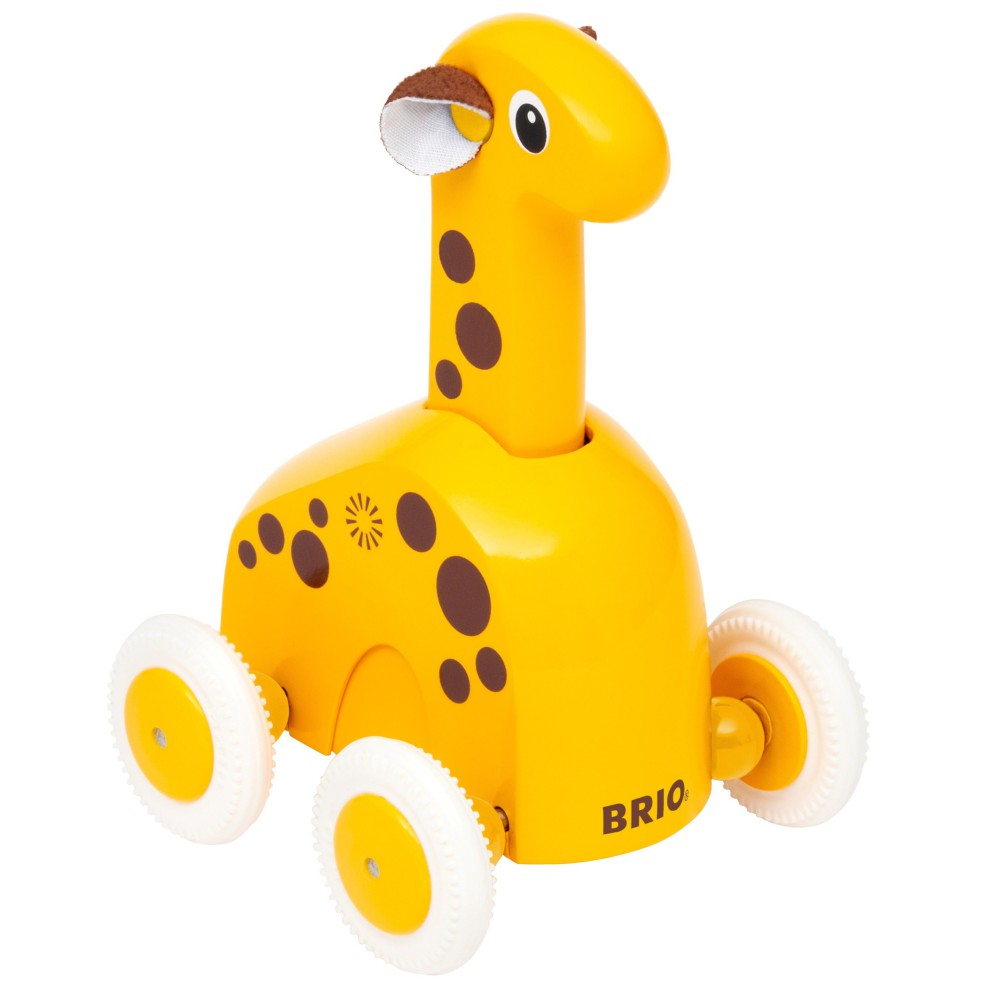 Игрушка-каталка BRIO 30229 жирафик Нажми и поедет деревянная от 12 месяцев — фото 2