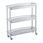 Этажерка узкая «ДЖУЛИЯ» 3 полки, цвет светло-серый 59*18*61см