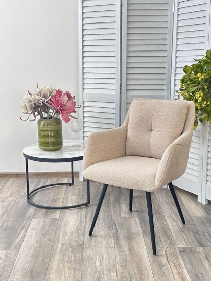 Стул VALLEYS Бежевый Lake-110, ткань / черный каркас