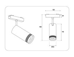 Ambrella Светильник светодиодный трековый ZOOM для шинопровода Magnetic Ultra Slim Track System GV1571