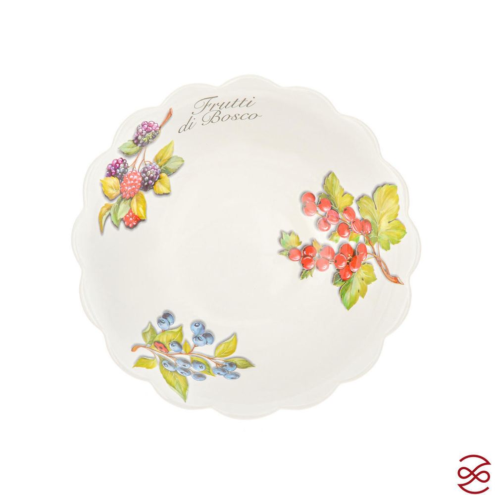 Cалатник круглый с деревянными ложками NUOVA CER Лесные ягоды 26 см