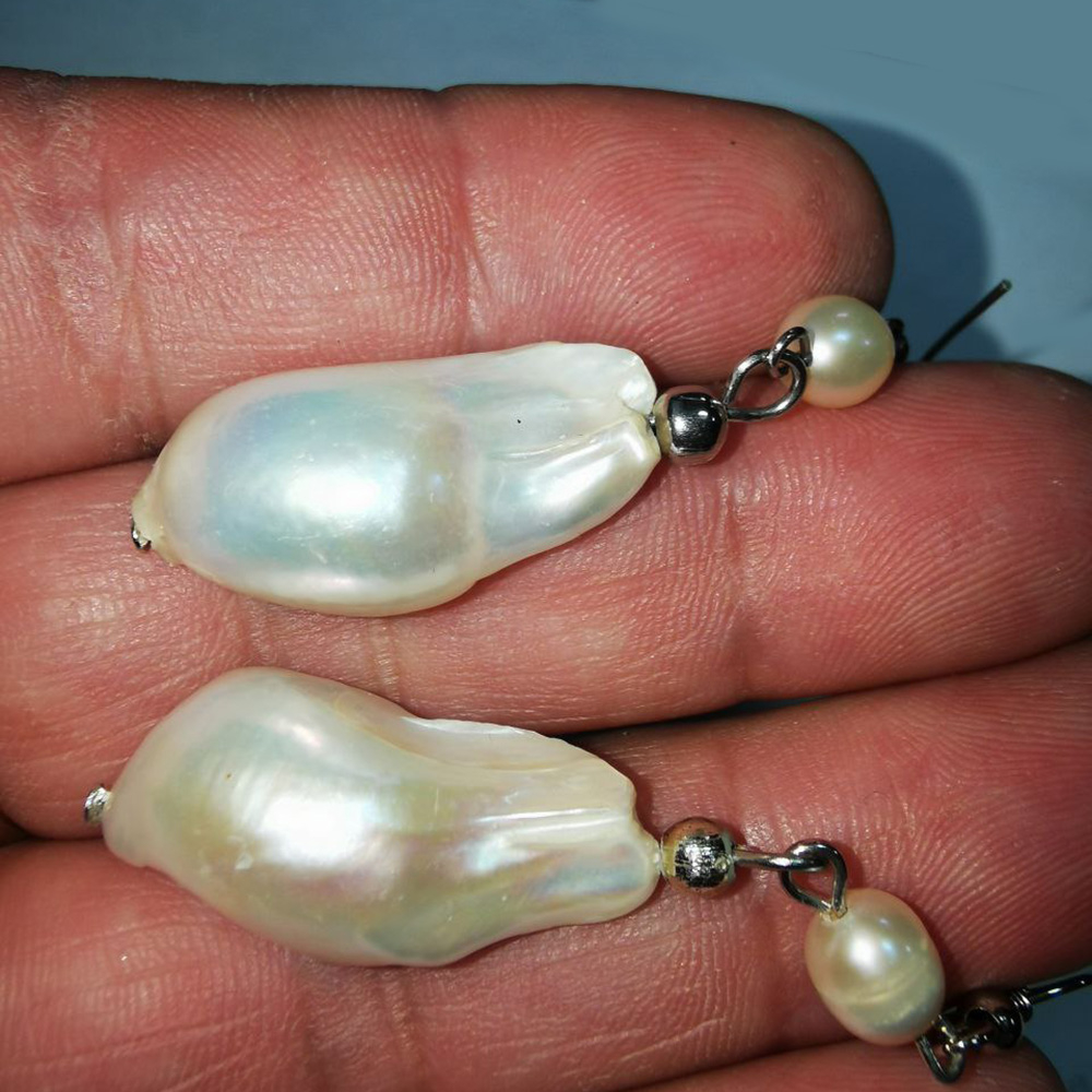 Серьги "Барокко" жемчуг белый