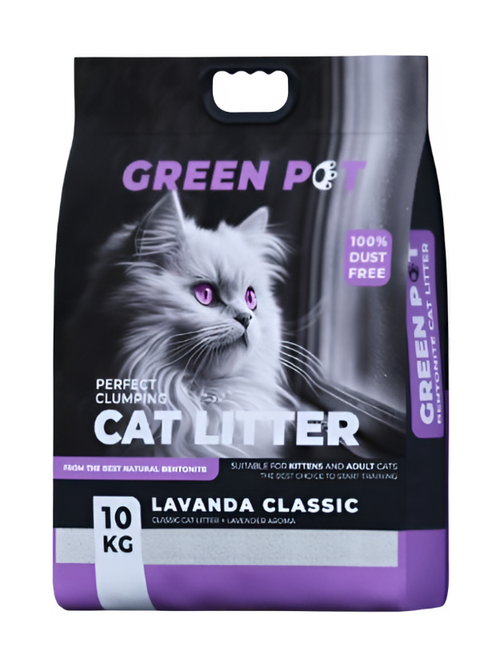 Green pet бентонитовый наполнитель для кошек гранулированный лаванда