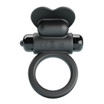 Черное эрекционное кольцо с вибропулей