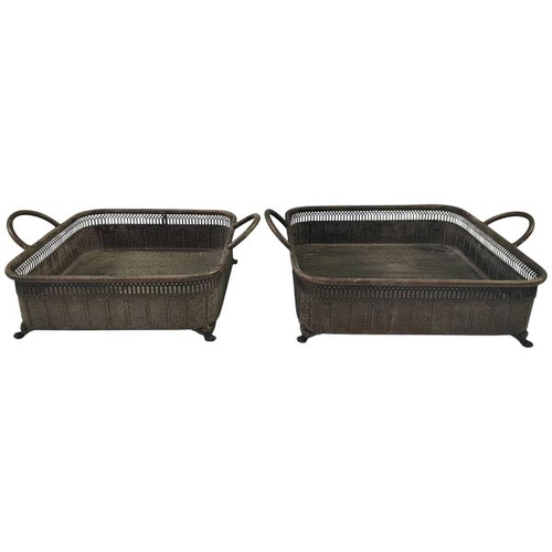 Набор из 2-х подносов "Антиквар" 39x31x12см/ 35x27,5x12см Металл