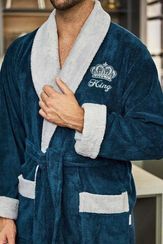 Халат мужской KING без капюшона Морская волна "Polens"