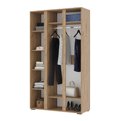 Хелен ШК 02 Шкаф 3-х дверный с зеркалом Крафт золотой / Графит серый