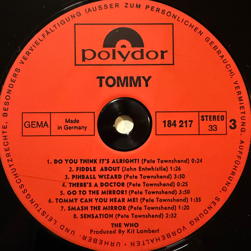 The Who ‎– Tommy 2LP (Германия 1981г.) Т