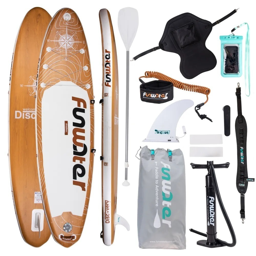 Надувная SUP-доска Tech Team FunWater DISCOVERY 11' (335x83x15 см) сапборд (сиденье в комплекте)